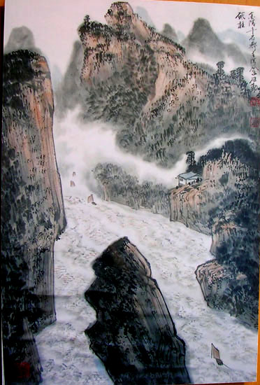 作者：洪维勤&nbsp;山水&nbsp;￥：3000&nbsp;单击鼠标查看大图！