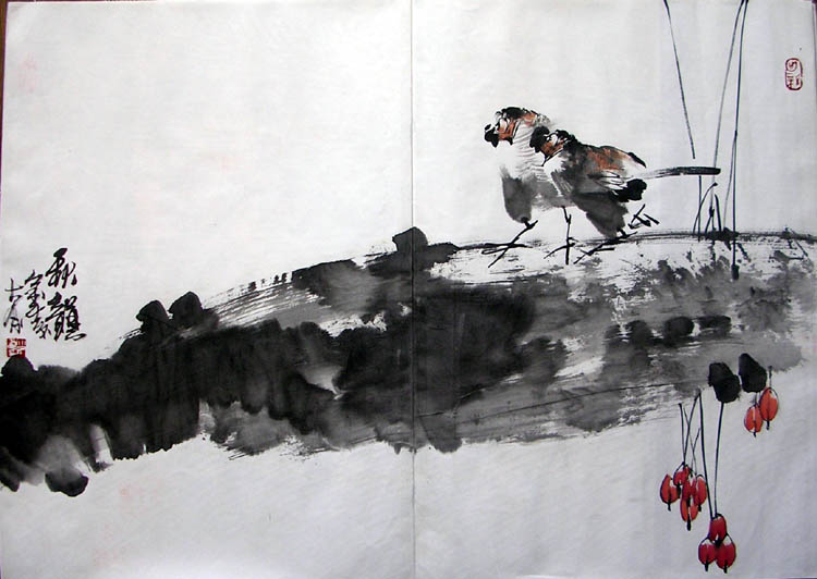 作者：陆大有&nbsp;花鸟&nbsp;￥：协商&nbsp;单击鼠标查看大图！