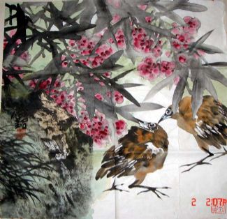 作者：邱帜铭&nbsp;花鸟&nbsp;￥：赏真阁藏品&nbsp;单击鼠标查看详细介绍！