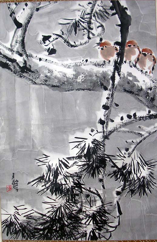 作者：张继馨&nbsp;张继馨花鸟 68*45 立轴旧裱&nbsp;￥：赏真阁藏品&nbsp;单击鼠标查看大图！