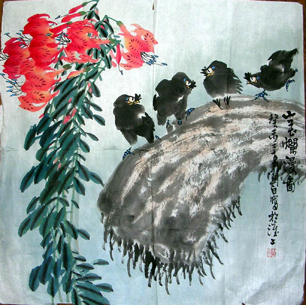 作者：刘建国&nbsp;花鸟&nbsp;￥：协商&nbsp;单击鼠标查看大图！