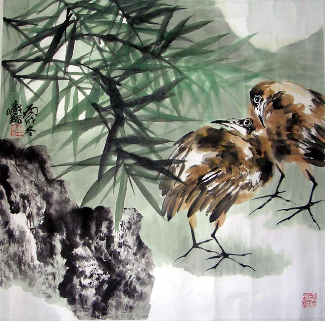 作者：邱炽铭&nbsp;花鸟&nbsp;￥：赏真阁藏品&nbsp;单击鼠标查看大图！