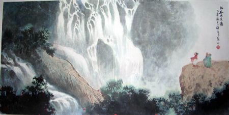 作者：华拓&nbsp;幽谷观瀑图&nbsp;￥：协商&nbsp;单击鼠标查看详细介绍！