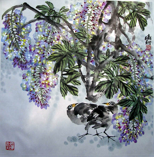 作者：邱炽铭&nbsp;花鸟&nbsp;￥：赏真阁藏品&nbsp;单击鼠标查看大图！