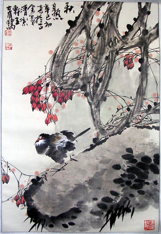 作者：陆大有&nbsp;花鸟&nbsp;￥：赏真阁藏品&nbsp;单击鼠标查看大图！