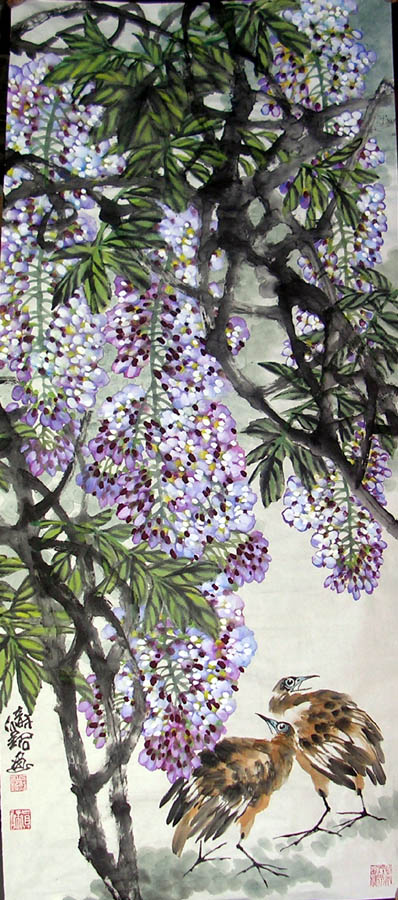 作者：邱炽铭&nbsp;  花鸟&nbsp;￥：赏真阁藏品&nbsp;单击鼠标查看大图！