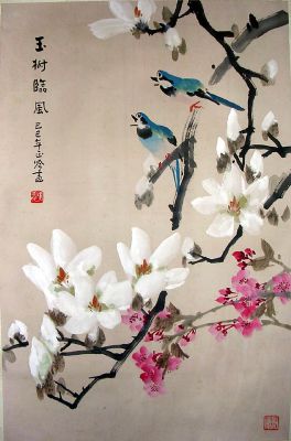 作者：张正吟&nbsp;  花鸟《玉树临风》&nbsp;￥：3500&nbsp;单击鼠标查看详细介绍！
