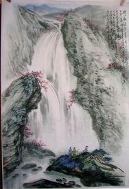 作者：萧 平&nbsp;山水  观瀑图&nbsp;￥：赏真阁藏品&nbsp;单击鼠标查看详细介绍！
