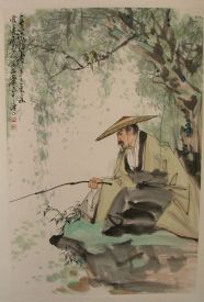 作者：萧 平&nbsp;人物  柳溪垂钓&nbsp;￥：赏真阁藏品&nbsp;单击鼠标查看详细介绍！