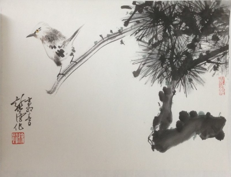 作者：徐纯原&nbsp;松雀图&nbsp;￥：协商&nbsp;单击鼠标查看大图！