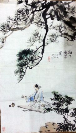 作者：傅二石&nbsp;人物《松阴抚琴》&nbsp;￥：协商&nbsp;单击鼠标查看详细介绍！