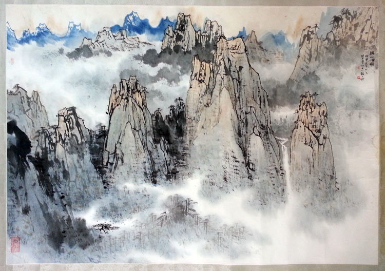 作者：章炳文&nbsp;山水《黄山云起》&nbsp;￥：协商&nbsp;单击鼠标查看大图！