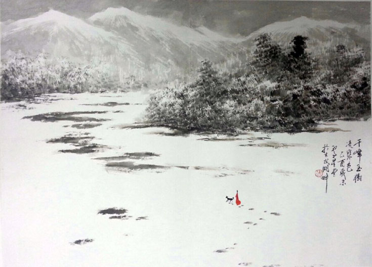 作者：卢星堂&nbsp;《千峰玉树凌寒色》&nbsp;￥：協商&nbsp;单击鼠标查看大图！