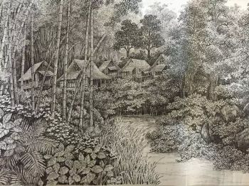 作者：a钢笔画&nbsp;山水&nbsp;￥：协商&nbsp;单击鼠标查看详细介绍！