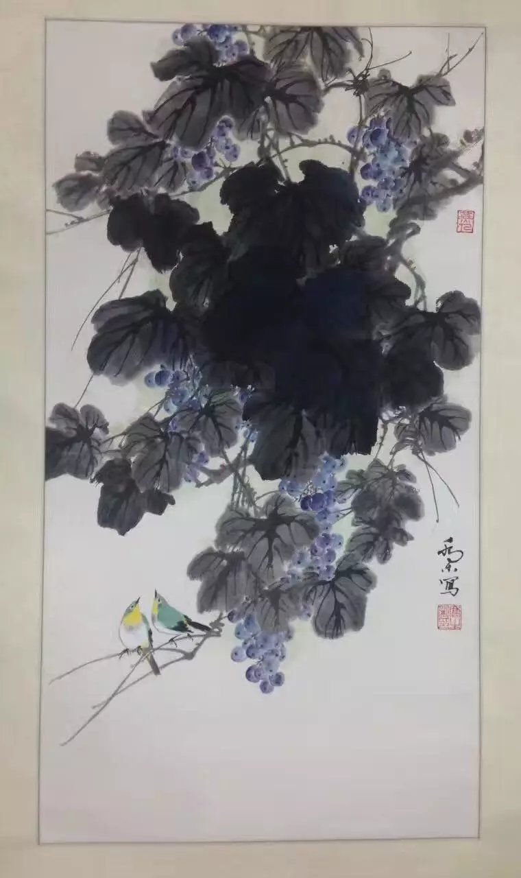 作者：乔木&nbsp;花鸟　　葡萄&nbsp;￥：协商&nbsp;单击鼠标查看大图！