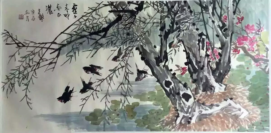 作者：张继馨&nbsp;花鸟&nbsp;￥：协商&nbsp;单击鼠标查看大图！