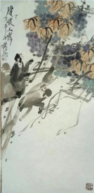 作者：徐培晨&nbsp;花鸟  葡萄&nbsp;￥：协商&nbsp;单击鼠标查看大图！