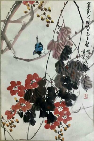 作者：张继馨&nbsp;花鸟&nbsp;￥：协商&nbsp;单击鼠标查看大图！