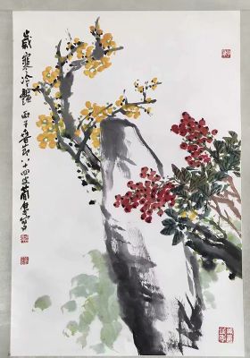 作者：曹简楼&nbsp;天竺 梅石图&nbsp;￥：协商&nbsp;单击鼠标查看详细介绍！