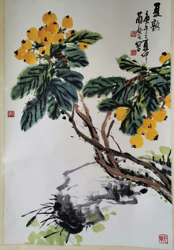 作者：曹简楼&nbsp;花鸟 枇杷&nbsp;￥：协商&nbsp;单击鼠标查看大图！