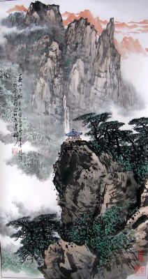 作者：卢星堂&nbsp;《春山夕照》&nbsp;￥：协商&nbsp;单击鼠标查看详细介绍！